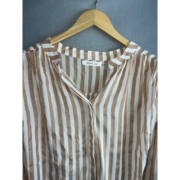 Mustard Seed Womens Stripe‎ Shirt Size Medium Oversize Sleeves - Picture 5 of 5